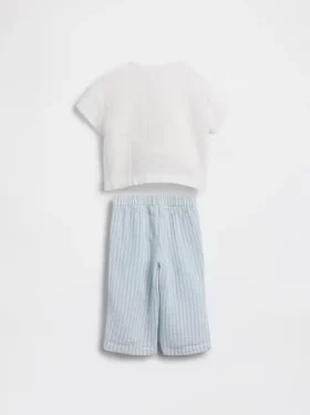 Baby Cotton Gauze Henley Outfit Set