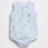 Baby Cotton Gauze Henley Pocket Tank Bodysuit