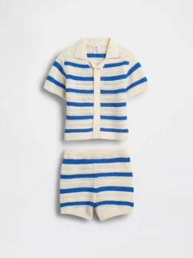 Baby Crochet Stripe Outfit Set