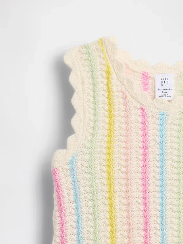 Baby Crochet Stripe Tank Outfit Set