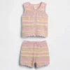 Baby Crochet Stripe Vest Outfit Set