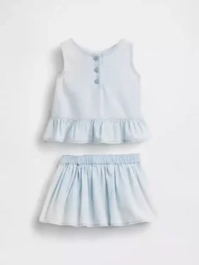 Baby Denim Bow Outfit Set
