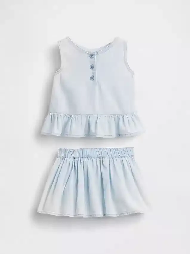 Baby Denim Bow Outfit Set