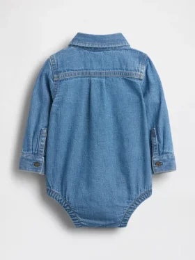 Baby Denim Button-Down Bodysuit