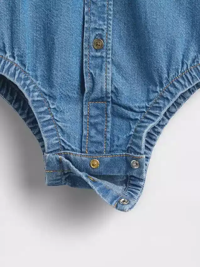 Baby Denim Button-Down Bodysuit