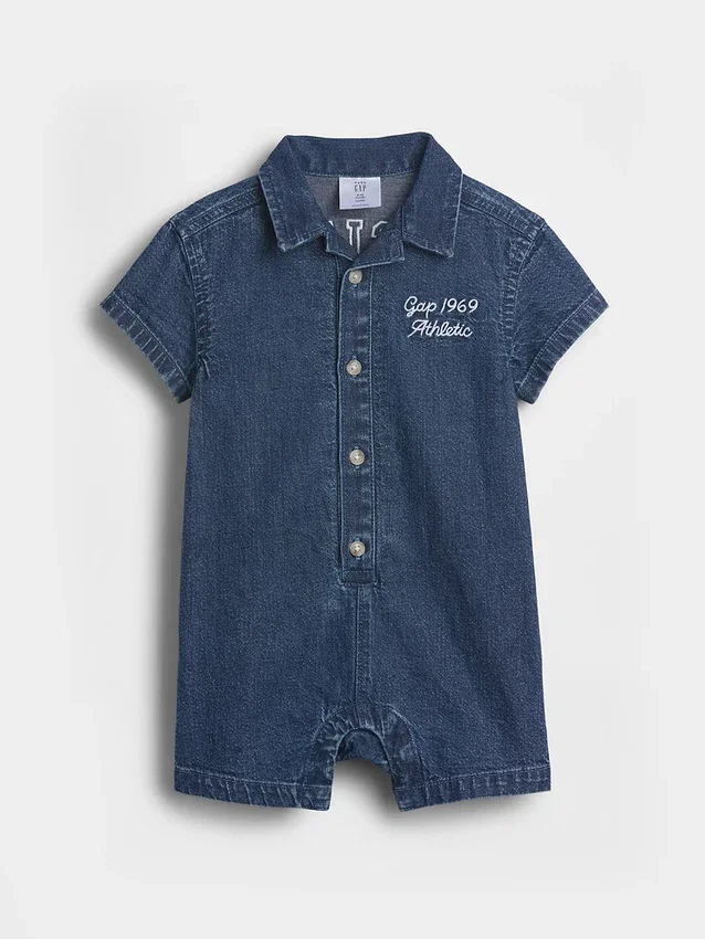 Baby Denim Gap Logo Shorty One-Piece