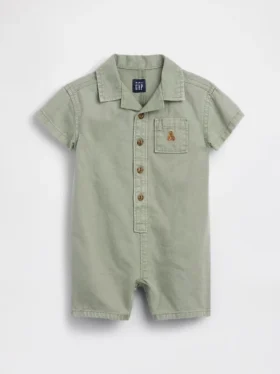 Baby Denim Pocket Shorty One-Piece