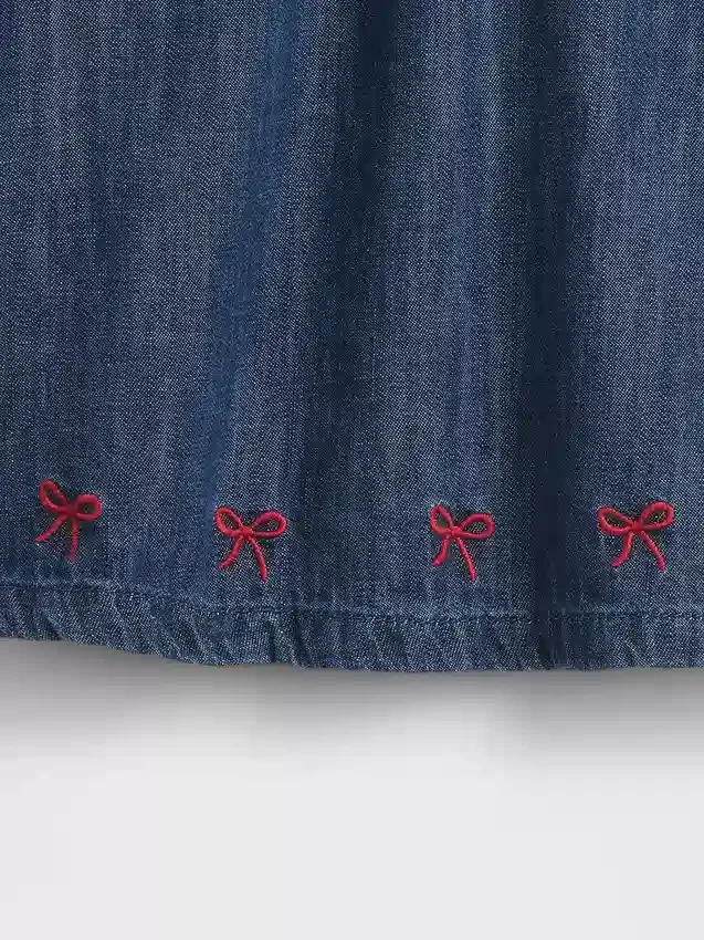 Baby Denim Ruffle Collar Dress