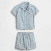 Baby Denim Stripe Outfit Set
