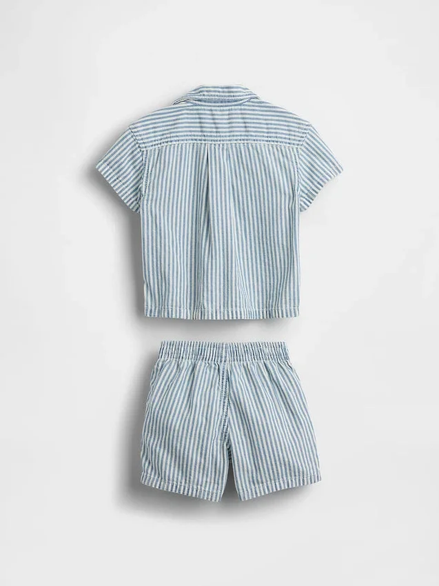 Baby Denim Stripe Outfit Set