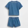 Baby Denim Varsity Outfit Set
