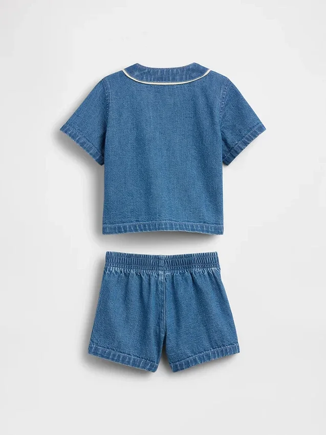 Baby Denim Varsity Outfit Set