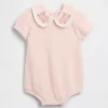 Baby Embroidered Collar Sweater Bodysuit
