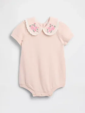 Baby Embroidered Collar Sweater Bodysuit