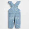 Baby Embroidered Floral Denim Overalls