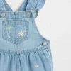 Baby Embroidered Floral Denim Overalls