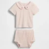 Baby Embroidered Pointelle Outfit Set