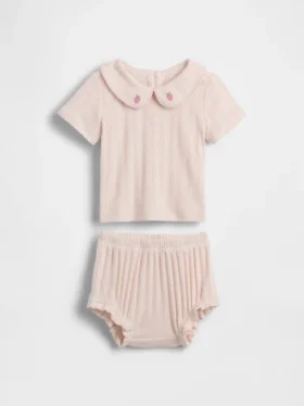 Baby Embroidered Pointelle Outfit Set