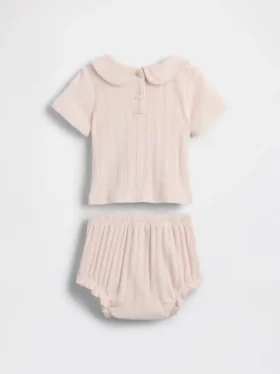 Baby Embroidered Pointelle Outfit Set