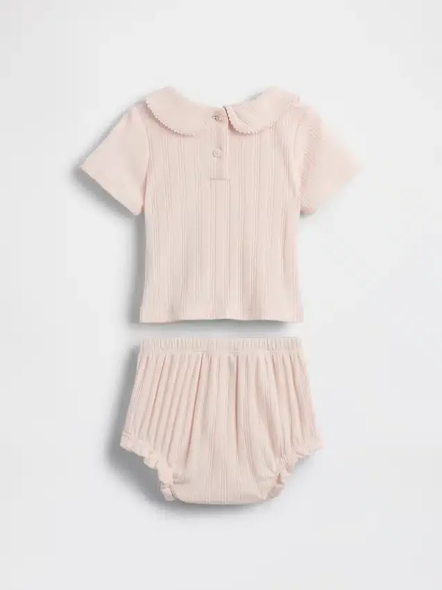 Baby Embroidered Pointelle Outfit Set