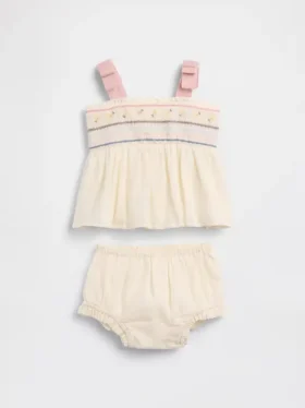 Baby Embroidered Tank Outfit Set