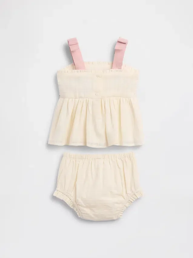 Baby Embroidered Tank Outfit Set