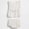 Baby Eyelet Bib Outfit Set