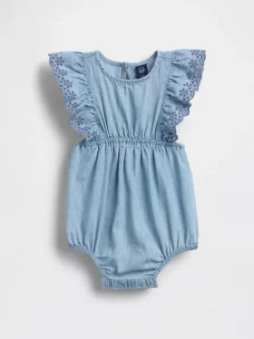 Baby Eyelet Denim One-Piece