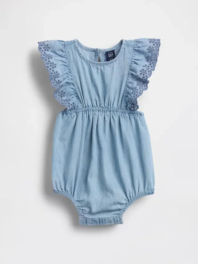 Baby Eyelet Denim One-Piece