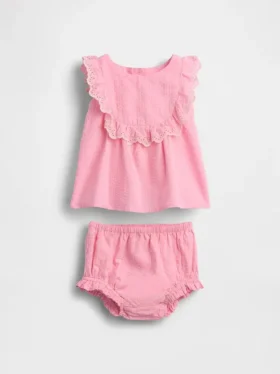 Baby Eyelet Ruffle Outfit Set