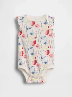 Baby First Favorites Organic Cotton Flutter-Sleeve Bodysuit