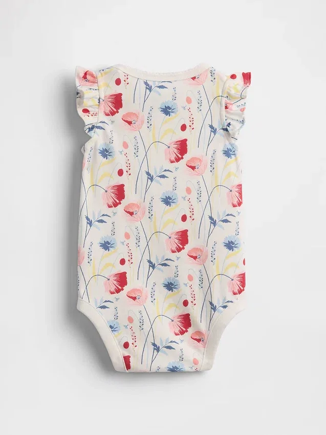 Baby First Favorites Organic Cotton Flutter-Sleeve Bodysuit