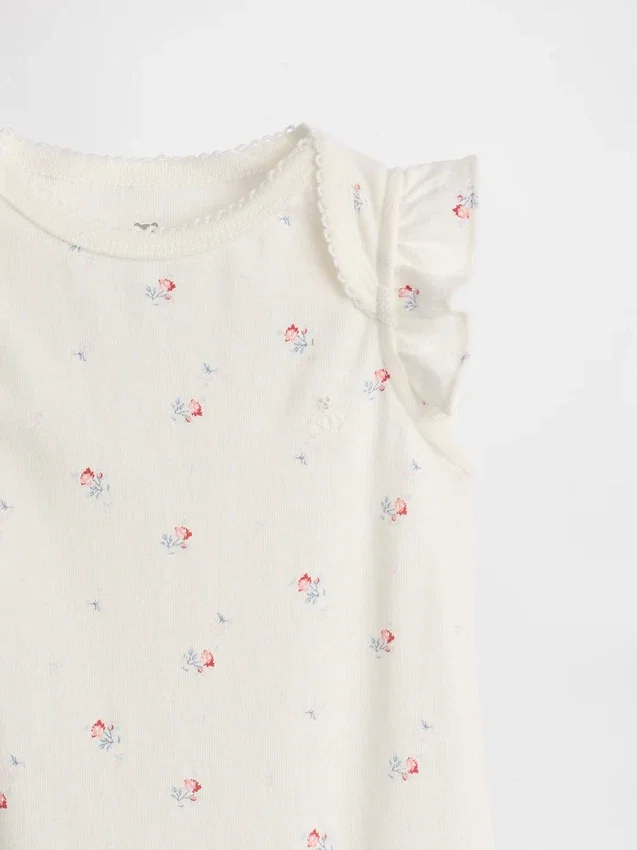 Baby First Favorites Organic Cotton Flutter-Sleeve Bodysuit