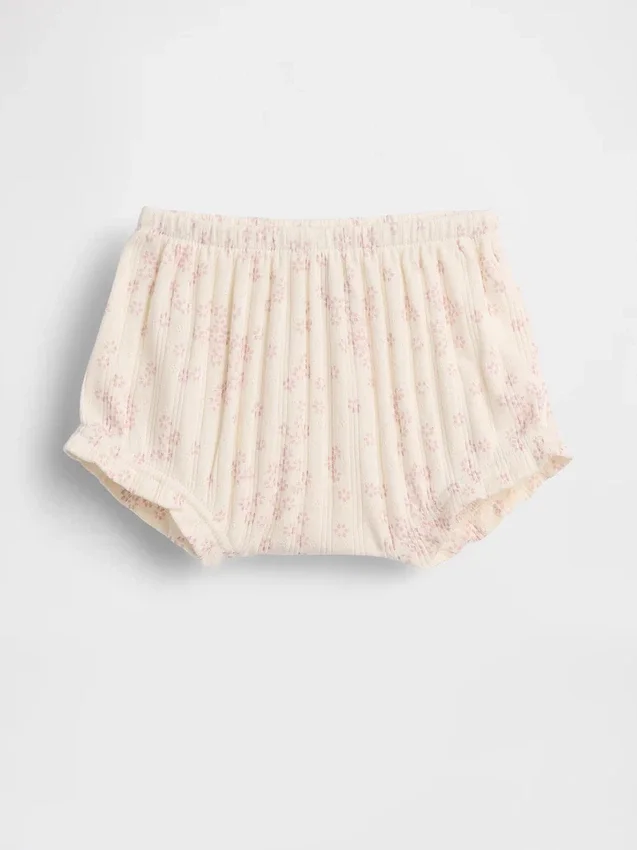 Baby First Favorites Pointelle Rib Floral Bloomers