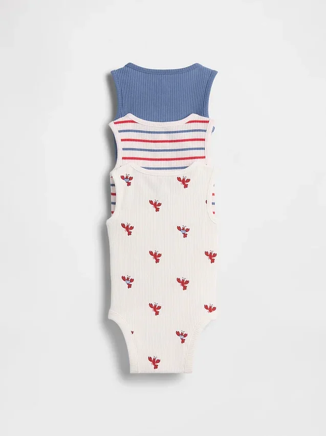 Baby First Favorites Tinyrib Pocket Tank Bodysuit (3-Pack)