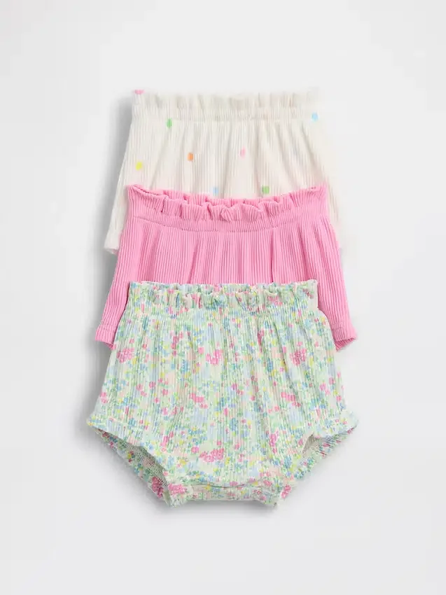Baby First Favorites Tinyrib Ruffle Bloomers (3-Pack)