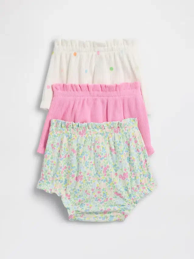Baby First Favorites Tinyrib Ruffle Bloomers (3-Pack)