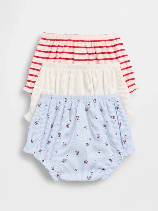 Baby First Favorites Tinyrib Ruffle Bloomers (3-Pack)