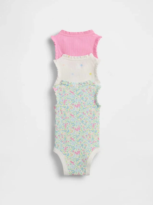 Baby First Favorites Tinyrib Ruffle Tank Bodysuit (3-Pack)