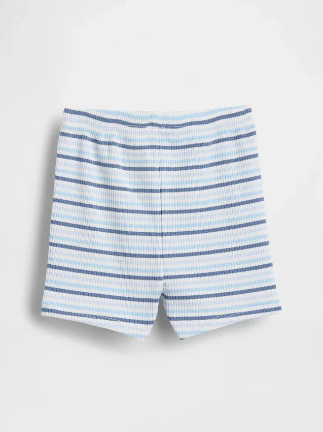 Baby First Favorites Tinyrib Stripe Pull-On Shorts