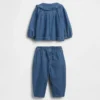 Baby Floral Denim Outfit Set