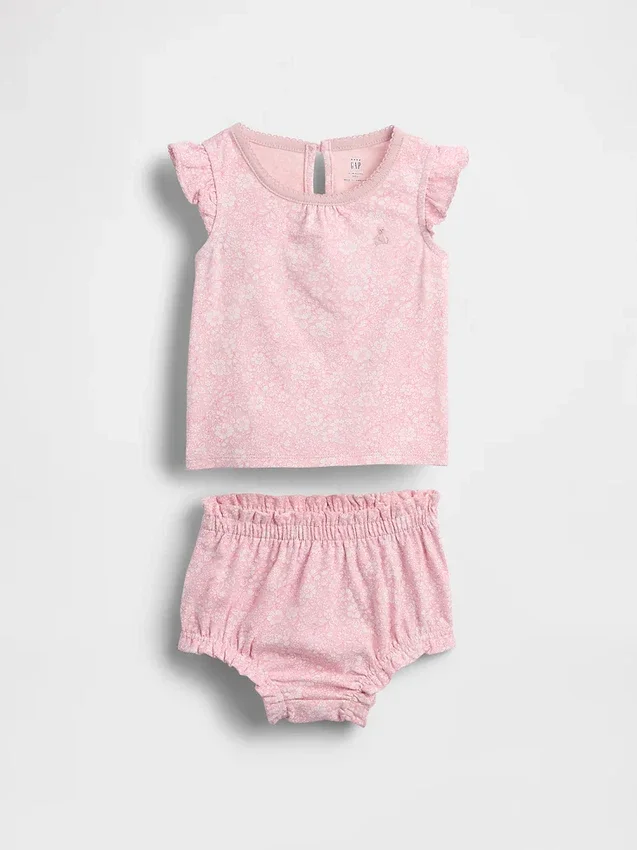 Baby Floral Ruffle Outfit Set