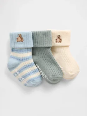 Baby Foldover Rib Socks (3-Pack)