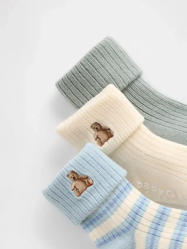 Baby Foldover Rib Socks (3-Pack)