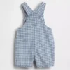 Baby Gingham Denim Bear Pocket Shortalls