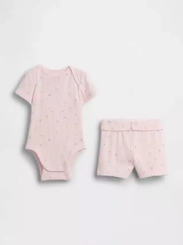 Baby Grow-With-Me Tinyrib Short Set