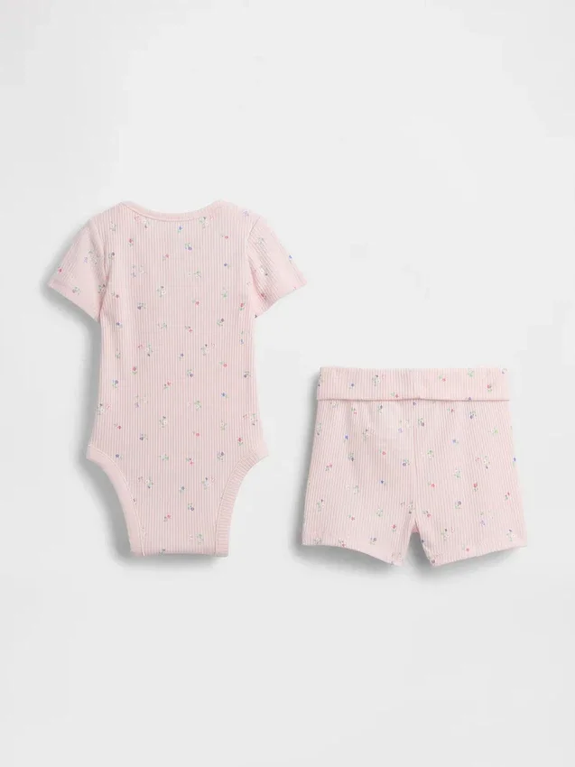 Baby Grow-With-Me Tinyrib Short Set