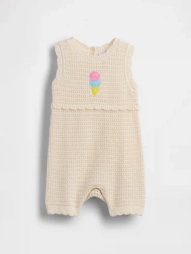 Baby Ice Cream Crochet Shorty One-Piece