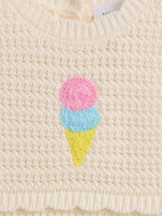 Baby Ice Cream Crochet Shorty One-Piece