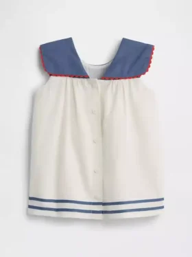 Baby Linen-Cotton Sailor Dress